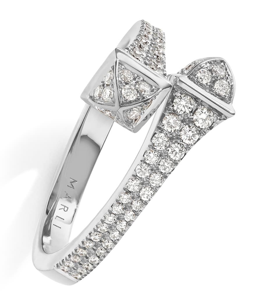 MARLI New York Cleo diamond wrap ring 18kt white gold - British product