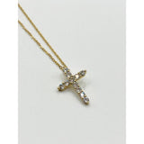 SVNX diamante cross necklace gold gift box - British product