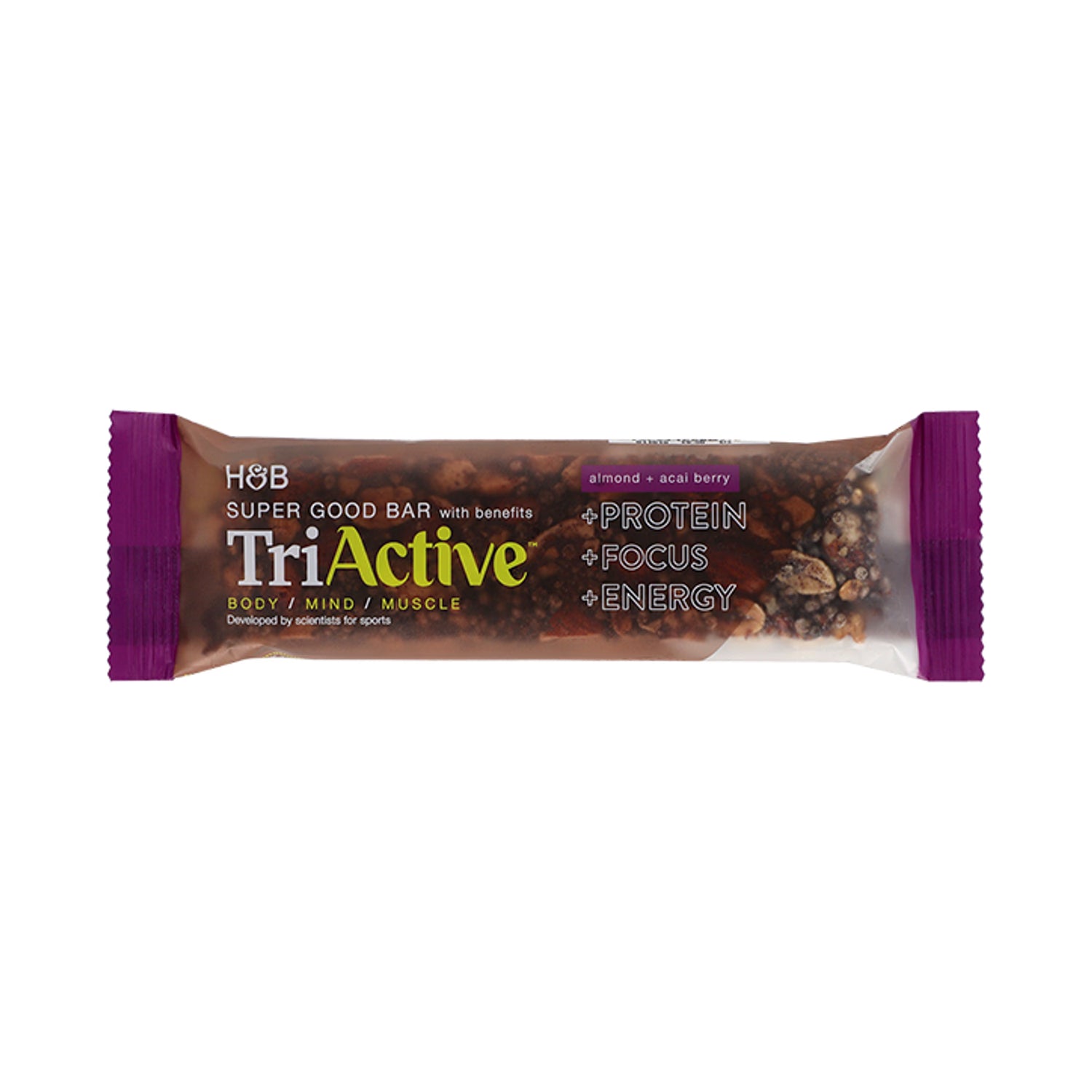 TriActive protein bar Almond & Acaiberry 12 x 50g, UK version