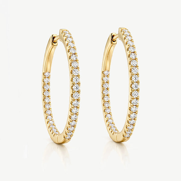 MUCHV gold tennis hoop earrings with stones - British product