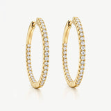 MUCHV gold tennis hoop earrings with stones - British product