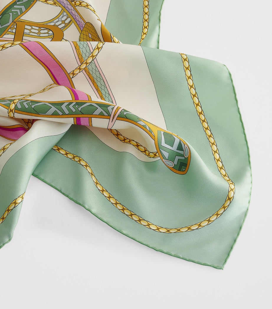 وشاح من الحرير Bvlgari Serpenti 75 مقاس 90 سم - منتج بريطاني
