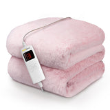 Cosi Home luxury faux fur electric heated throw pink, UK version
