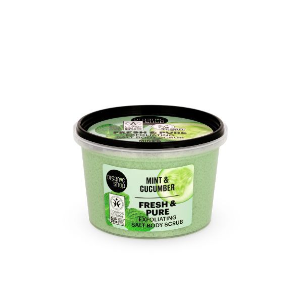 Organic Shop body scrub Mint & Cucumber 250 ml, imported from the UK