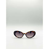 SVNX oval cat-eye sunglasses in tortoise, imported from the UK