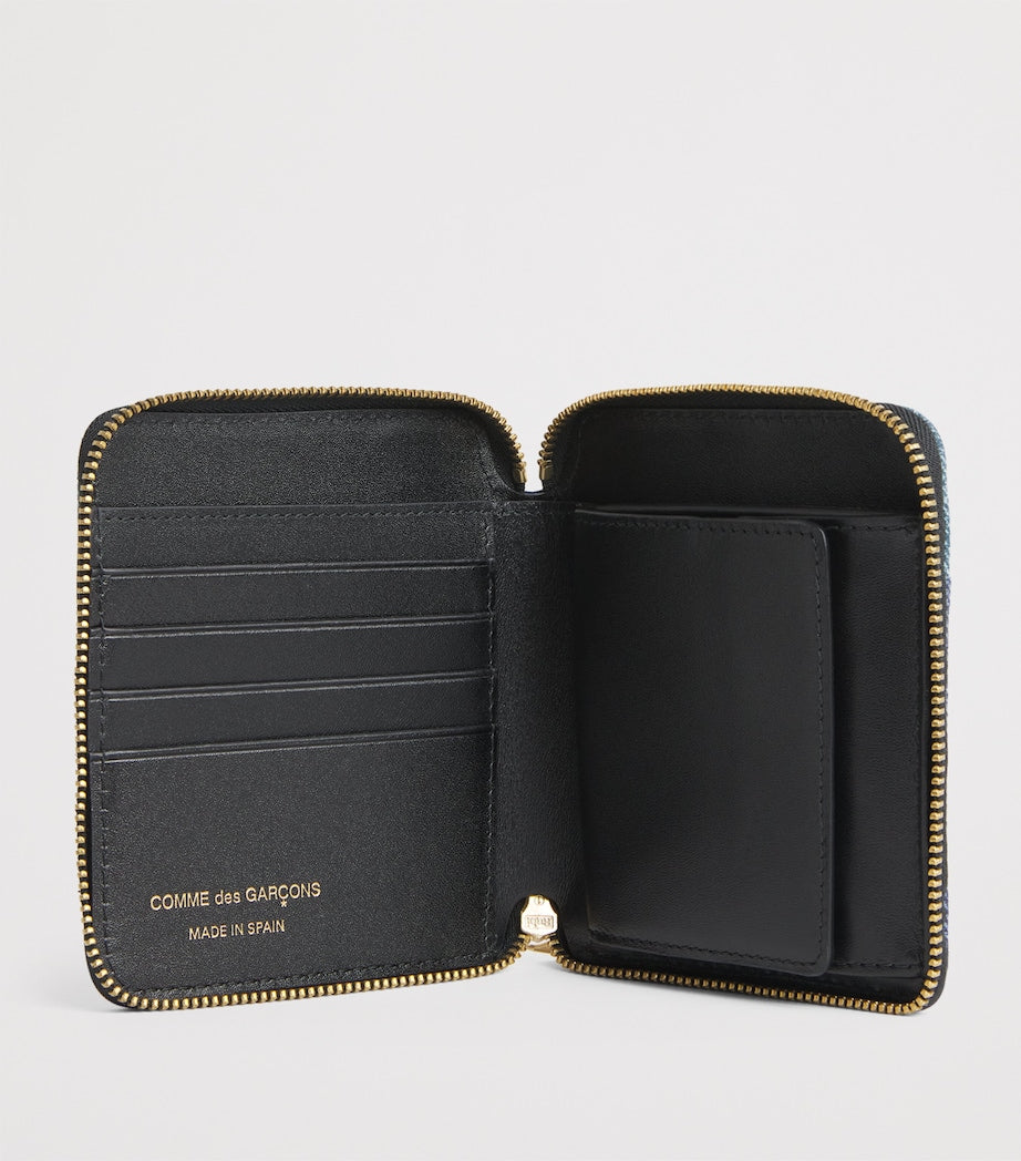 Comme des Garçons lambskin denim-patch bifold wallet, UK version