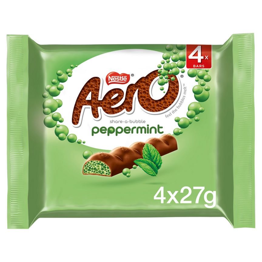 Aero Bubbly Peppermint Mint Chocolate Bars Multipack