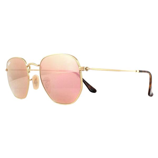 Ray-Ban hexagonal gold sunglasses with copper flash mirror - British product