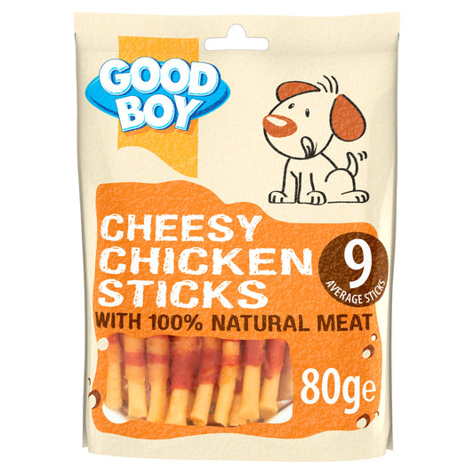 Good Boy Pawsley & Co Cheesy Chicken Sticks Dog Treats 80g GOODS Sainsburys   