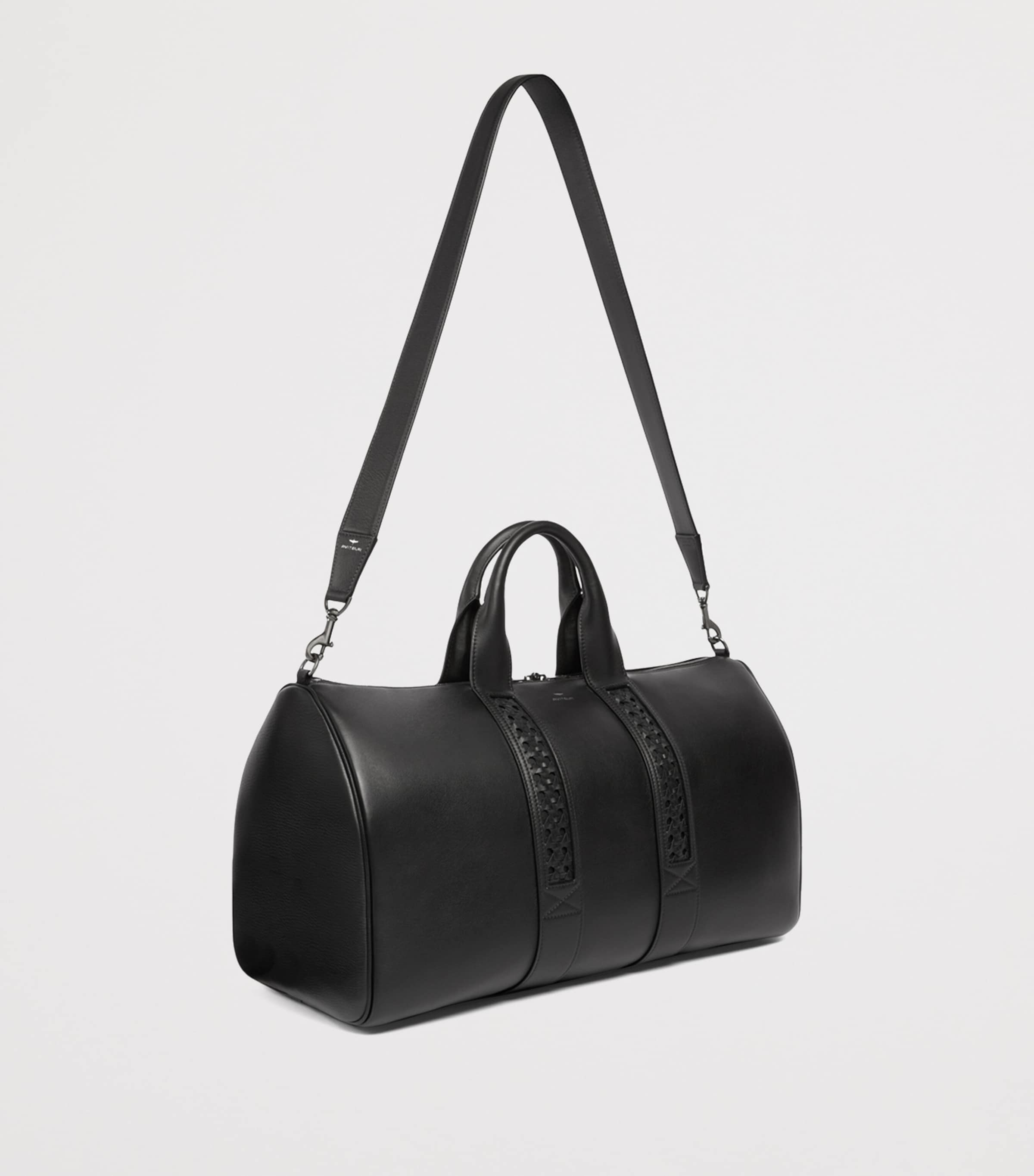 Aviteur Leather Woven-Detail Holdall with Calfskin and Alcantara Lining - British product
