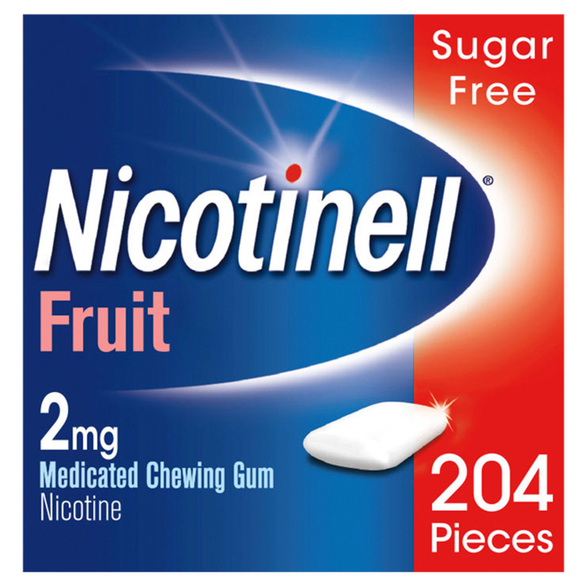 Nicotinell Gum Stop Smoking Aid Fruit Pieces 2mg x204 GOODS Sainsburys   