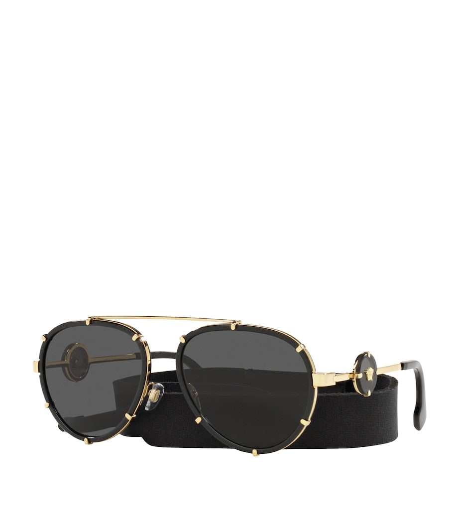 Versace Vintage Icon pilot sunglasses with metal frame, UK version