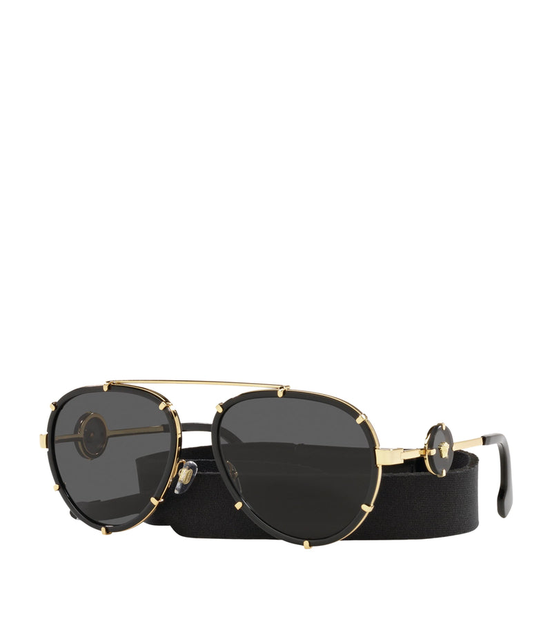 Versace Vintage Icon pilot sunglasses with metal frame, UK version
