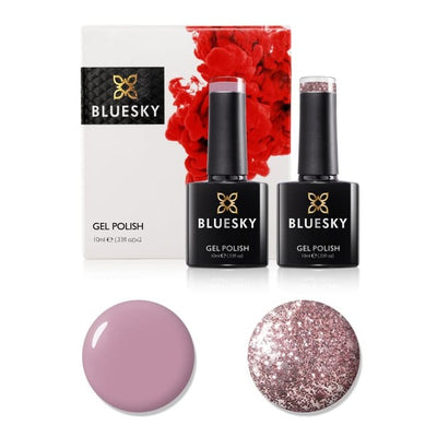 Superdrug Bluesky Gel Polish Set Anniversary Set 4 Pink Glitter Gel Polish Duo- Buy online at McGrocer
