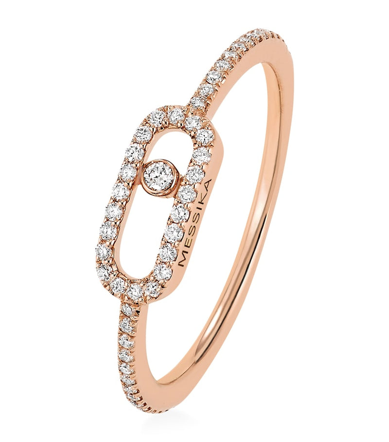 Messika Move Uno pink gold diamond ring 0.17ct, imported from the UK