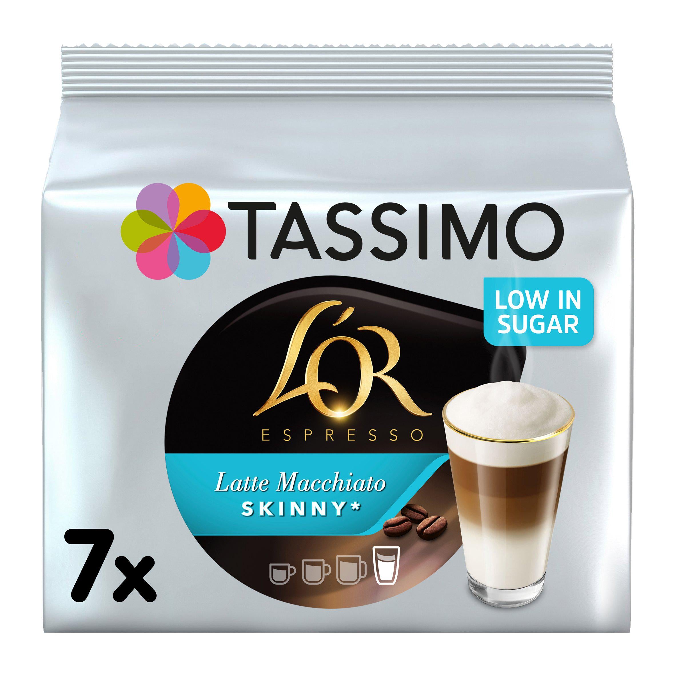 Tassimo L'OR Skinny Latte Macchiato Coffee Pods x7 All coffee machine pods Sainsburys   