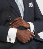 Babette Wasserman mother-of-pearl herringbone cufflinks, UK version