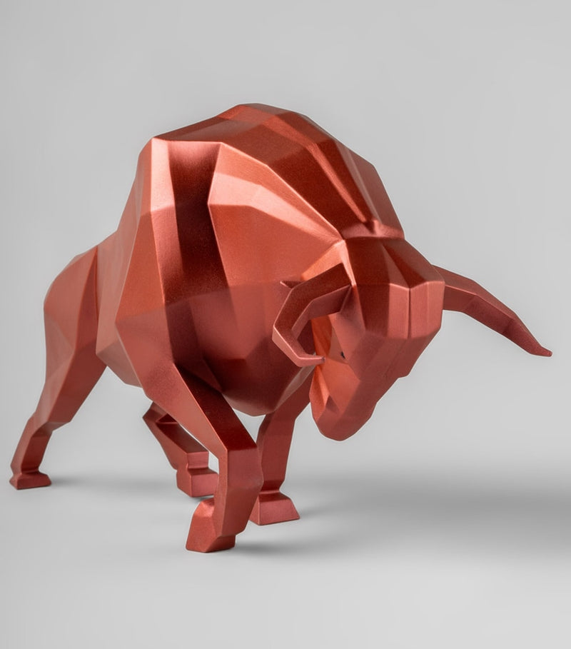 Lladró porcelain bull sculpture from Origami collection (British brand)