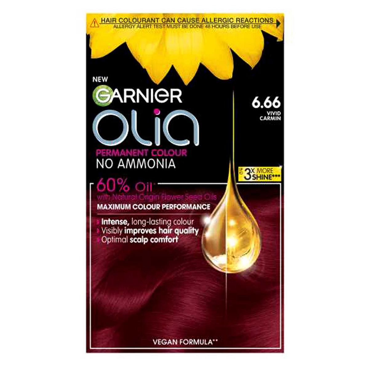 Garnier Olia 6.66 Vivid Garnet Red No Ammonia Permanent Hair Dye GOODS Boots   