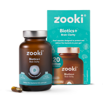Holland & Barrett Zooki Biotics+ Brain Clarity Dual Capsule Probiotic Supplement, 30 Capsules- Buy online at McGrocer