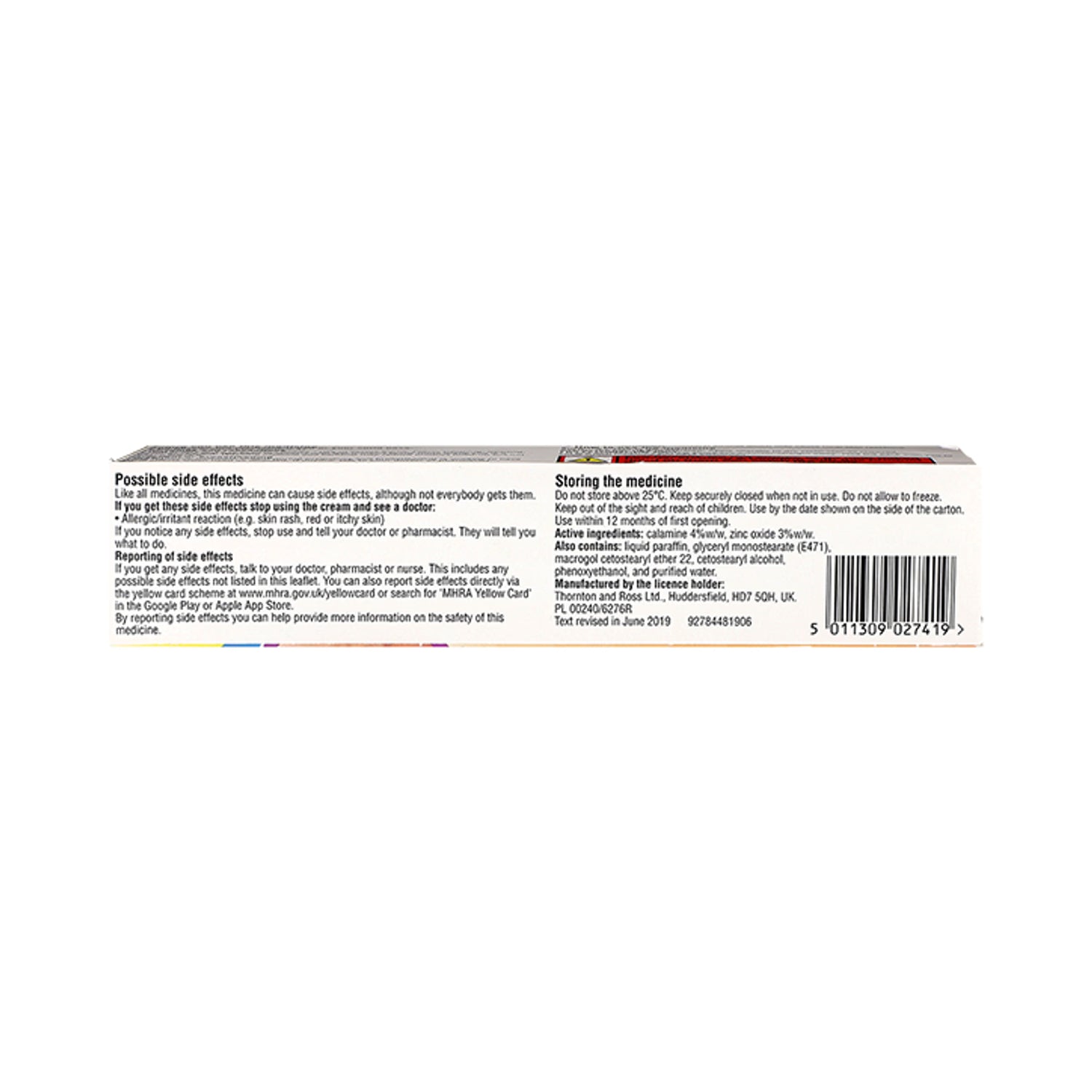 Care Calamine Aqueous Cream 100g Tub - British product