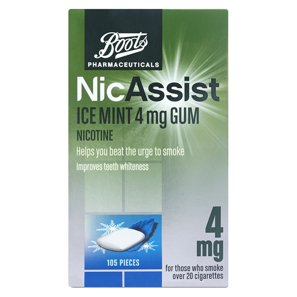 Boots NicAssist Ice Mint 4mg Gum - 105 Pieces GOODS Boots   