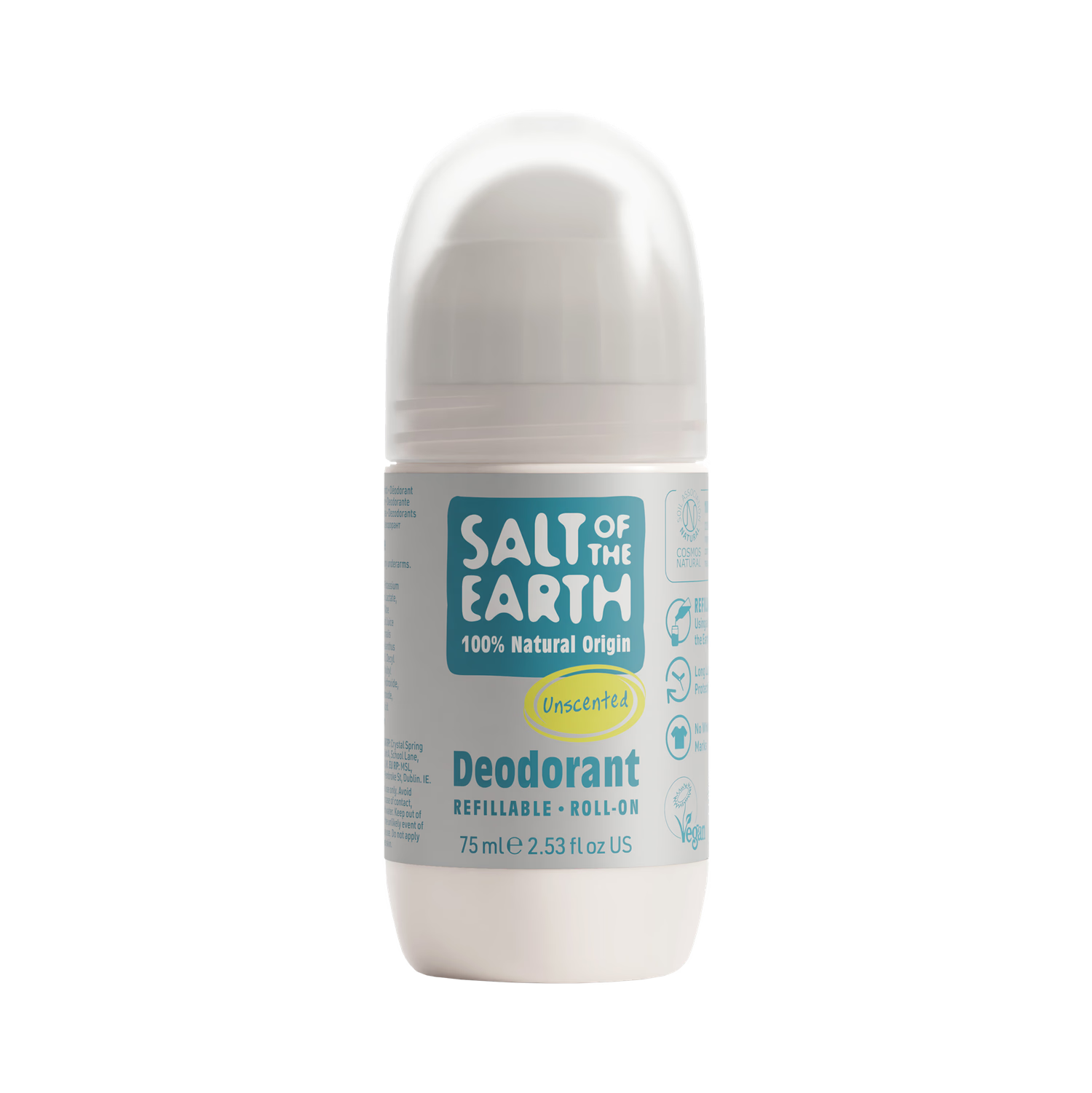 Salt Of The Earth unscented roll-on deodorant 75ml - British product