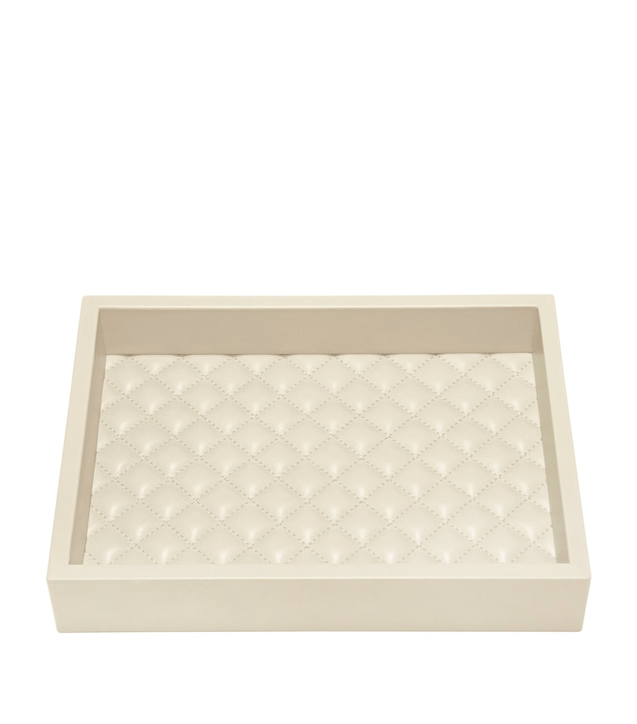 Riviere quilted leather tray 18cm x 24cm, imported from the UK
