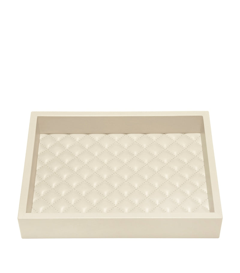 Riviere quilted leather tray 18cm x 24cm, imported from the UK