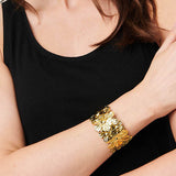 Izabel London floral metallic bracelet, imported from the UK