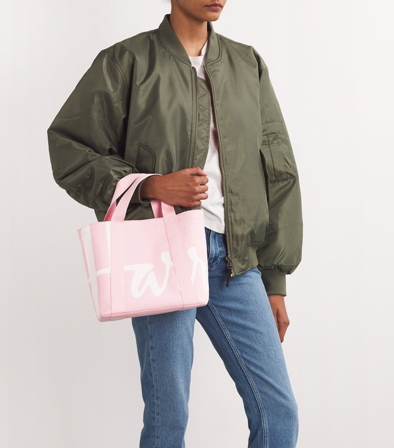 Harrods mini cotton logo tote bag candyfloss pink, UK version