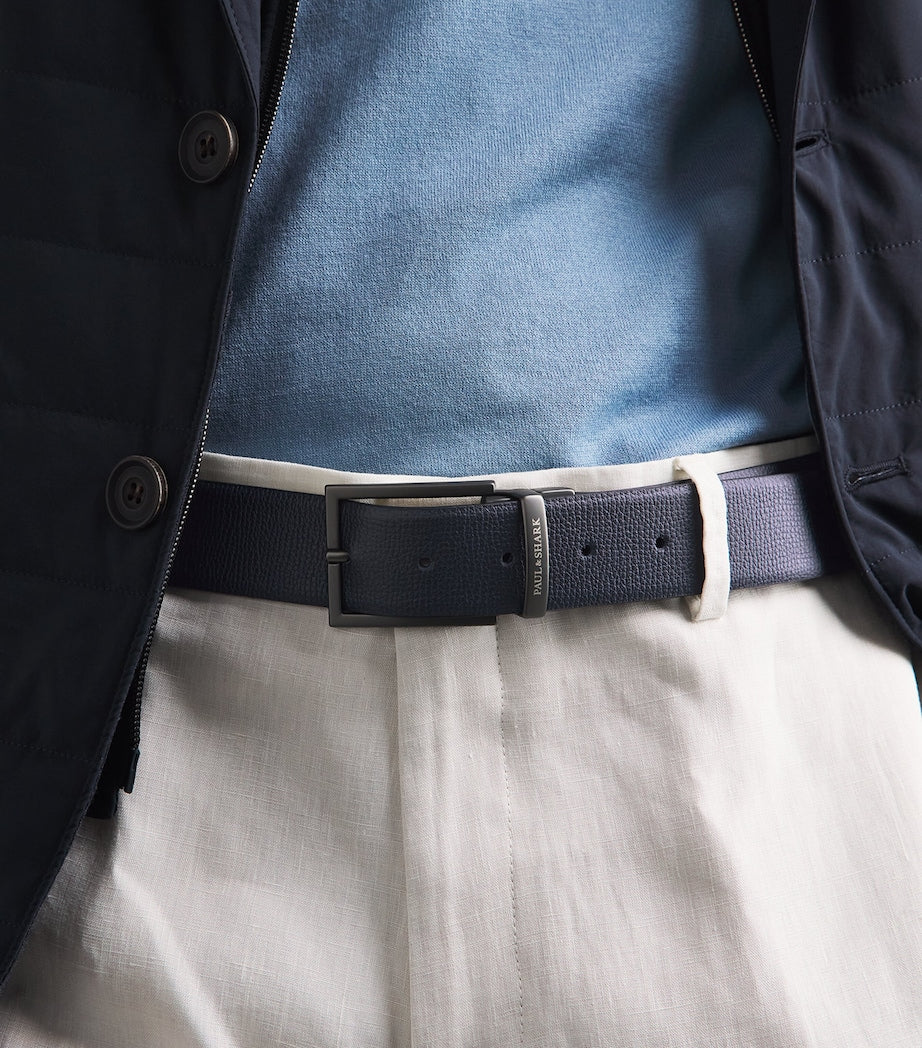 Paul & Shark leather reversible belt black navy 3.5cm (British brand)
