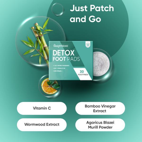WeightWorld Detox Foot Pads with Vitamin C 30 Patches, imported from the UK