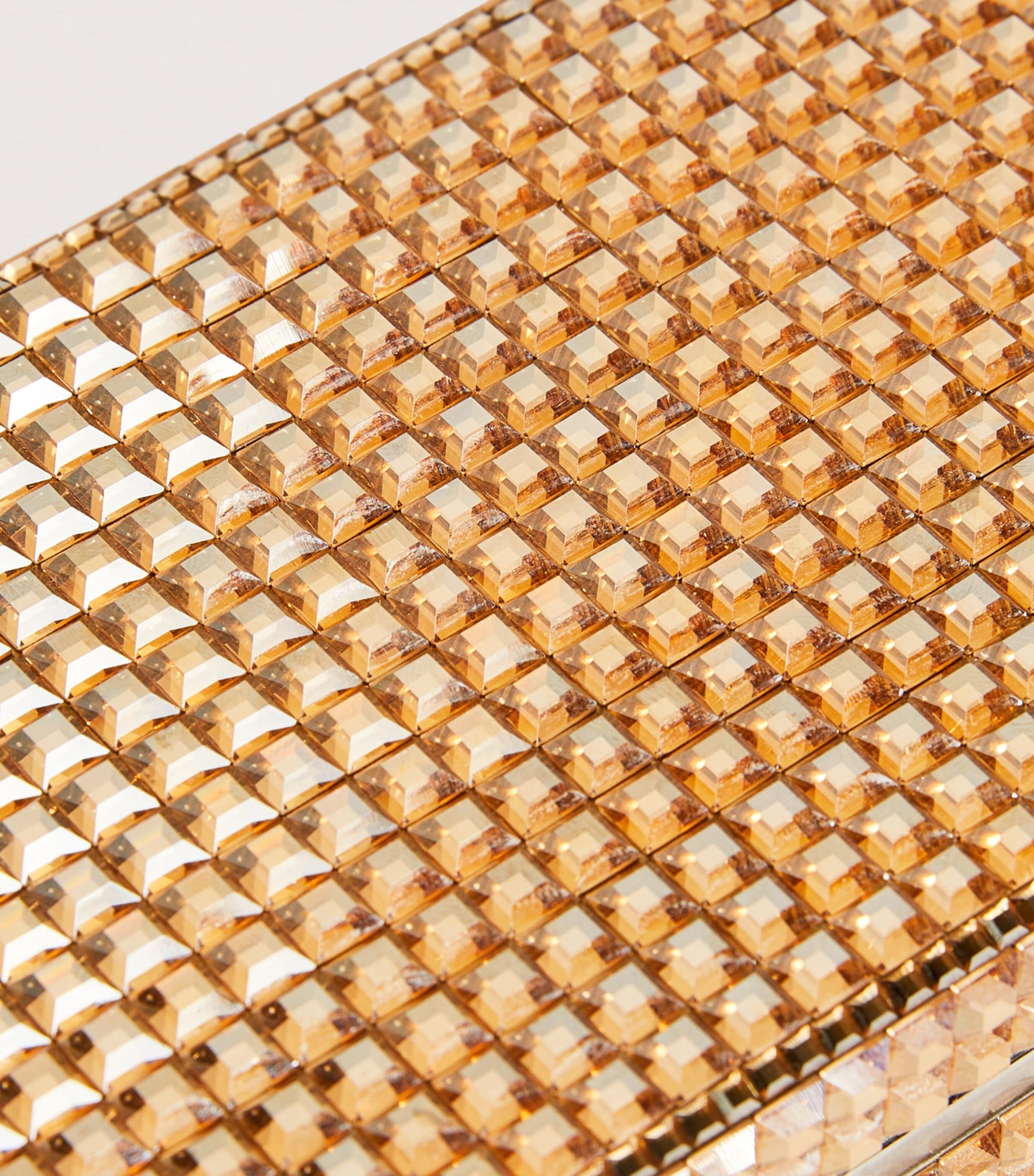 Judith Leiber sleek rectangle clutch bag brass - British product