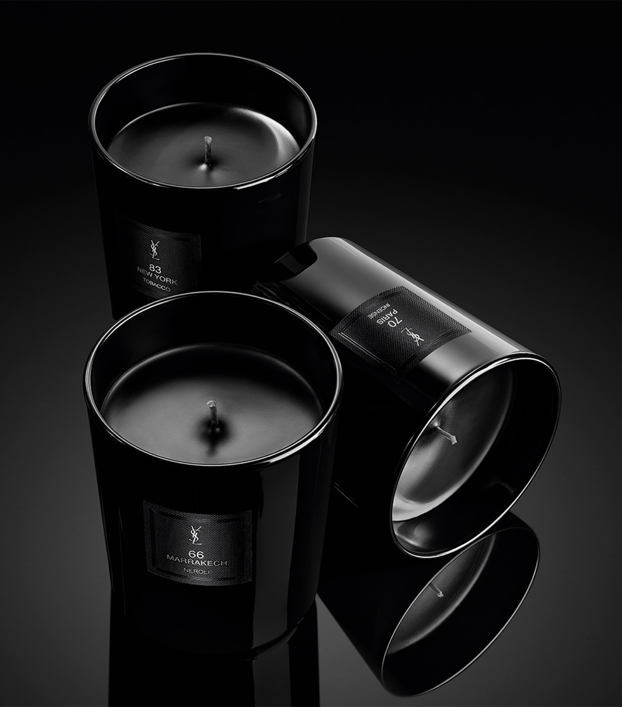 YSL scented candle with elemi and oud fragrance in black glass 220g (British brand)