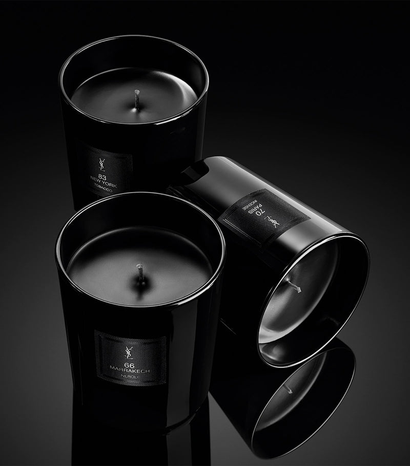YSL scented candle with elemi and oud fragrance in black glass 220g (British brand)