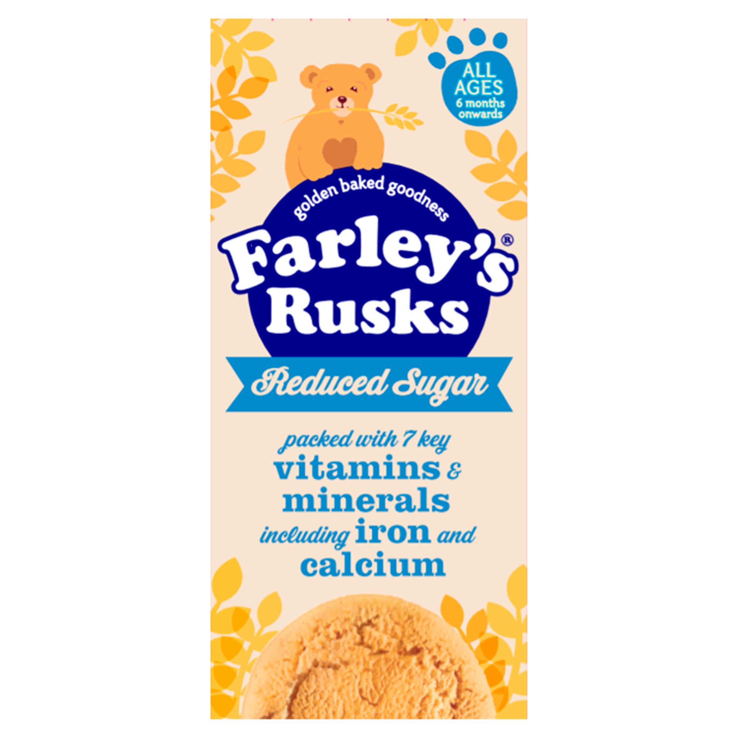 Farley's Rusks Reduced Sugar Baby Food Snacks 6+ Months 150g GOODS Sainsburys   