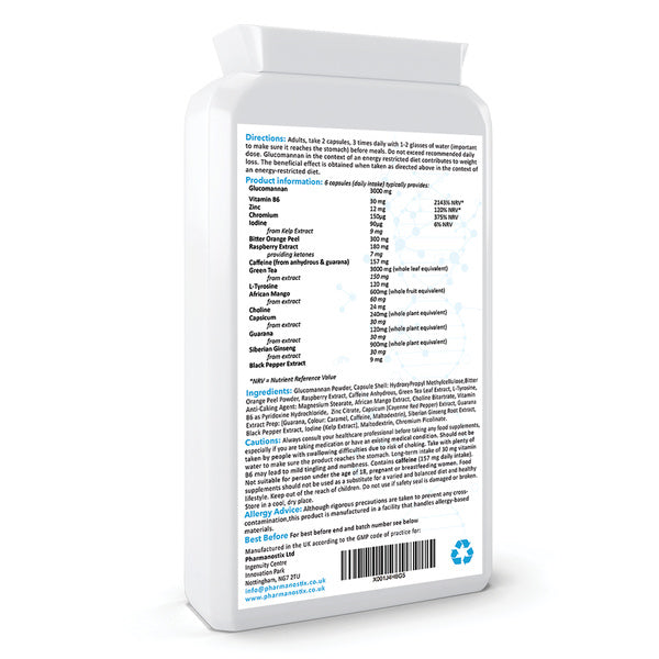 Pharmanostix Glucomannan Complex 3000mg 90 capsules - British product