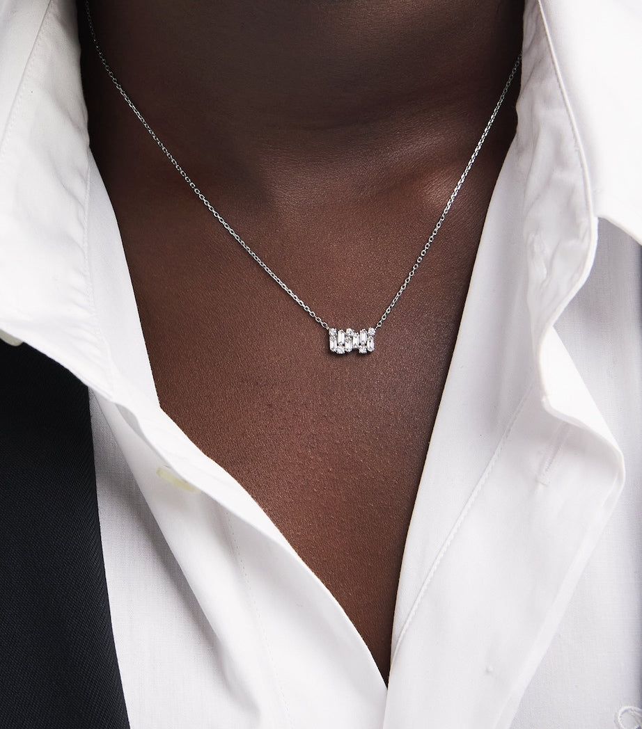 Suzanne Kalan white gold diamond necklace, imported from the UK