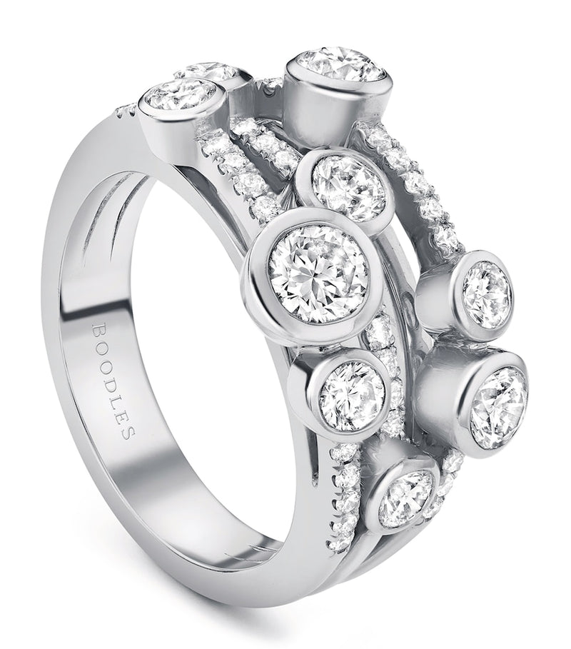 Boodles platinum diamond Waterfall ring (British brand)