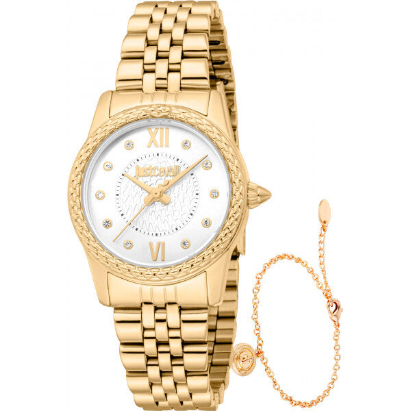 Just Cavalli gold watch and bracelet set Sublime Animalier - British product