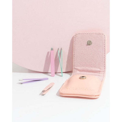 Superdrug Brushworks Travel Tweezer Set Pastels Stainless Steel 5cm- Buy online at McGrocer