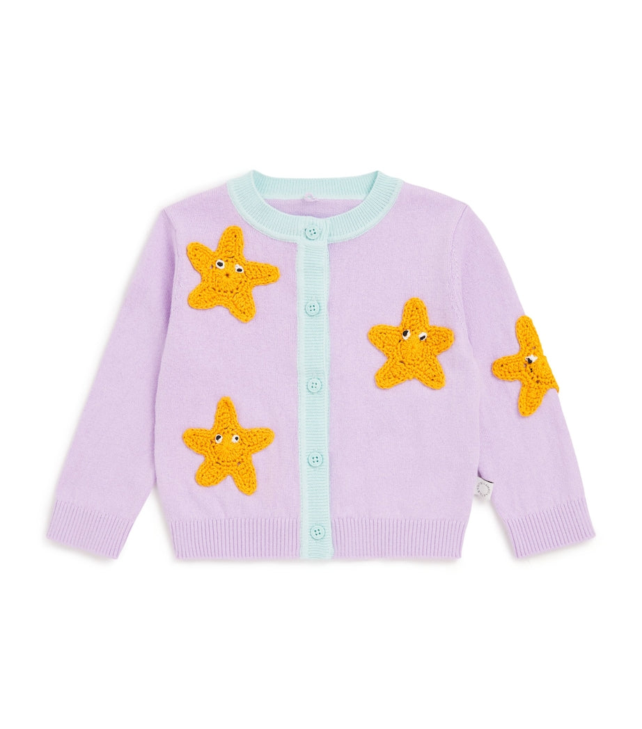 Stella McCartney Kids Cotton Embroidered Star Cardigan 6-36 months (British brand)