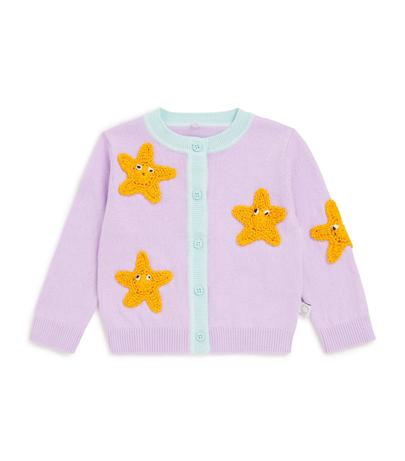 Stella McCartney Kids Cotton Embroidered Star Cardigan 6-36 months (British brand)