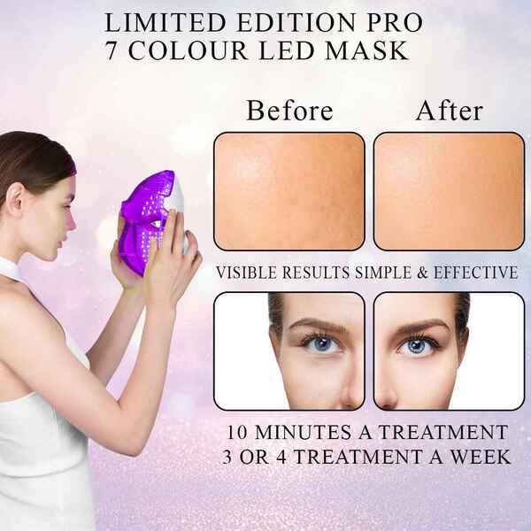 Eclat Skin Limited Edition Pro 7 Colour LED Face & Neck Mask GOODS Superdrug   