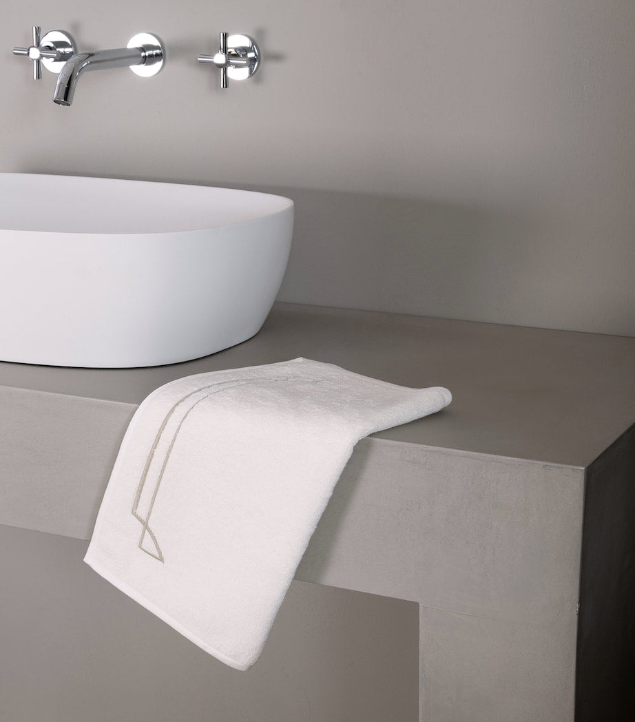 Frette Layering Embroidery guest towel 40cm x 60cm (British brand)