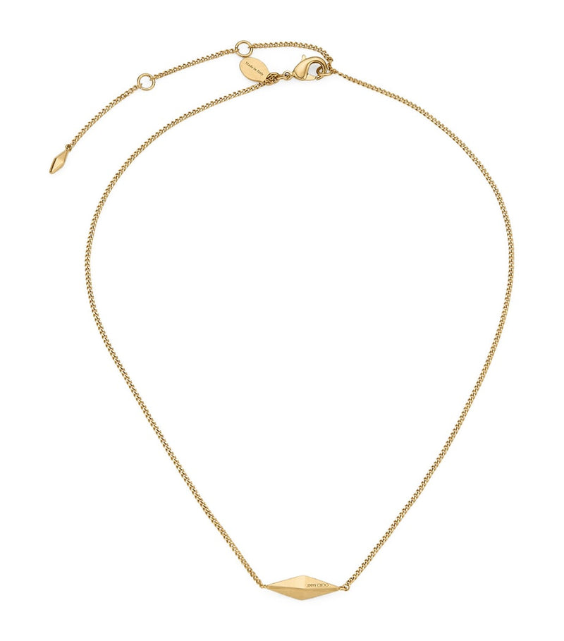 Jimmy Choo diamond fine chain necklace gold-tone - British product