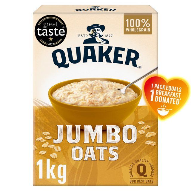 Quaker Oats Jumbo Rolled Oats Porridge Cereal   1kg