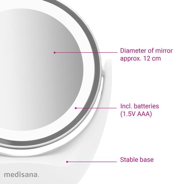 Medisana CM 835 cosmetic mirror with 5x magnification, UK version