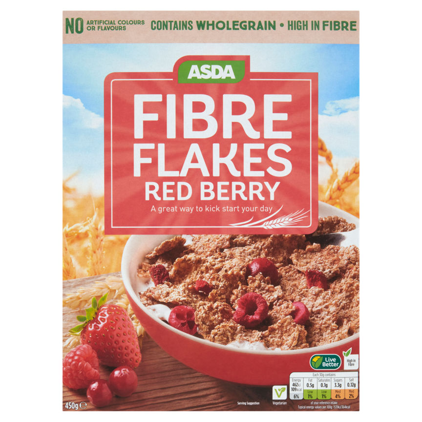 ASDA Fibre Flakes Red Berry Cereals ASDA   